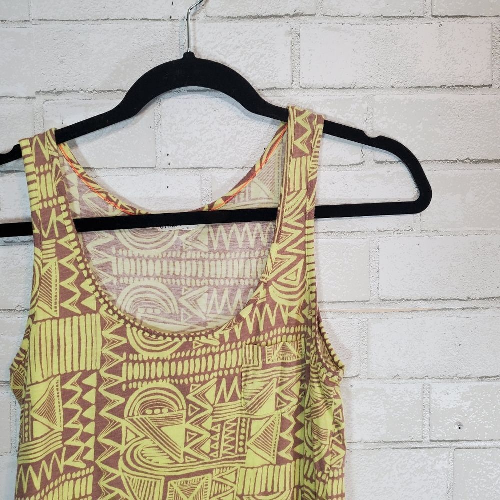 BOGO Billabong Yellow and Brown Geometric Tank Top - Picture 9 of 12